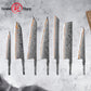Grandsharp DIY Blank Knife Blade 55 Layers Copper Damascus Steel Kitchen Chef Knife Blade Set No Handle Knives Blank Blade