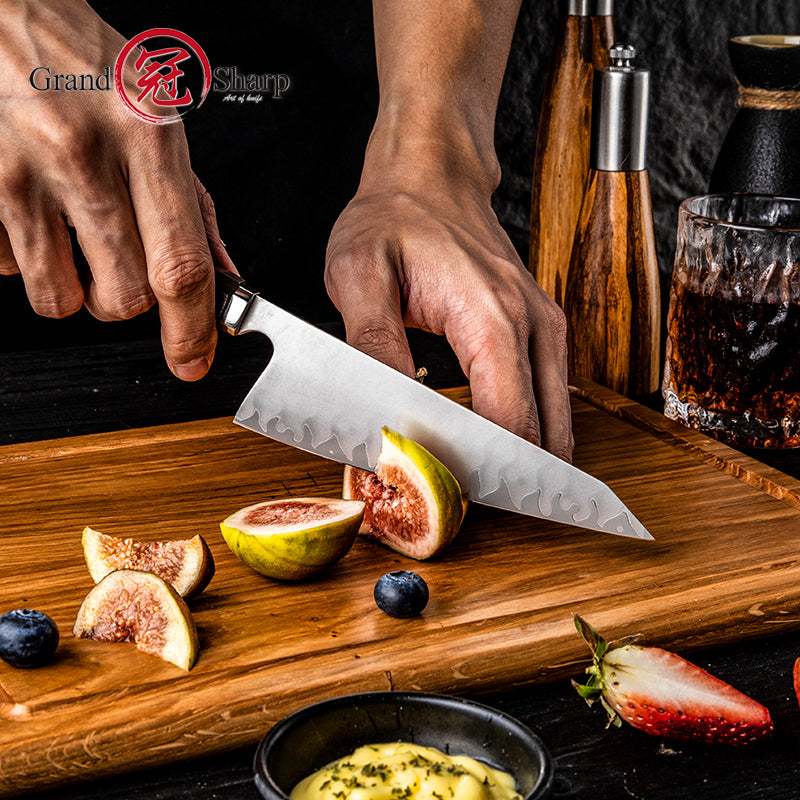 Grandsharp Premium Handmade 5 Layers High Carbon Stainless Steel Kitchen Chef Garasuki Knife With Ciricote Wood Handle