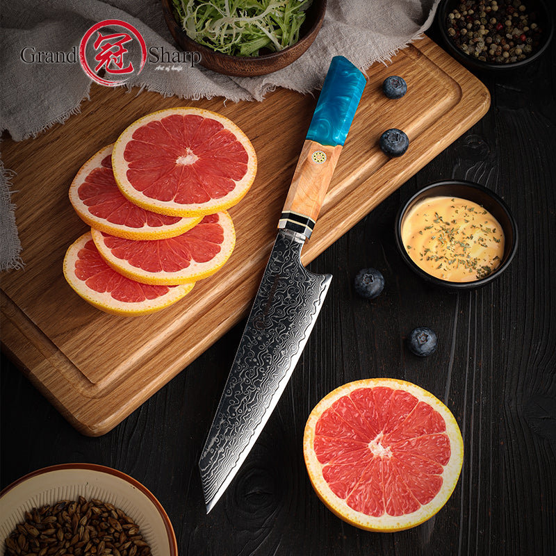 6.5 Inch Utility Knife AUS-10 Japanese Damascus Kitchen Chef Knives Meat Slicing Fruit Vegetables Chopping Knife Grandsharp