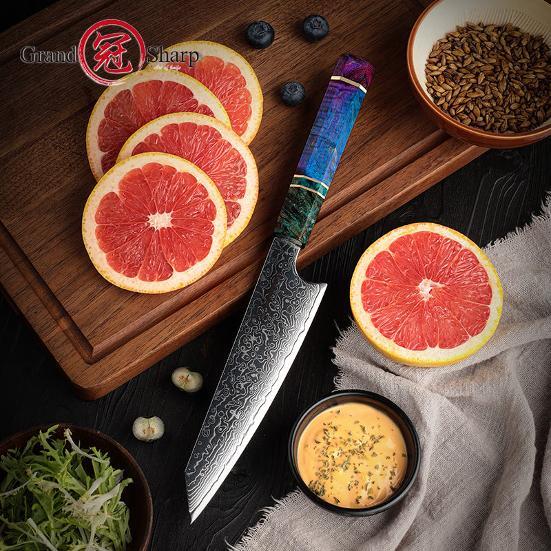 6.5INCH 67 Layers Damascus Steel Kitchen Chef Kiritsuke Knife 10CR15MOV Blade Kitchen Knives with Octagonal Wood Handle
