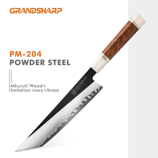 Grandsharp PM204 / M390 San Mai Steel Premium Sakimaru Knife