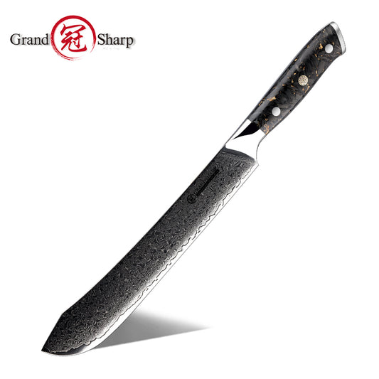 Grandsharp Professional 10Cr15CoMoV Damascus Steel Butcher Meat Cutting Knife