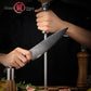High Quality 10 Inch Kitchen Knife Blade Sharpener Diamond Sharpening Rod Tool with Solidified Wood & Red Resin Handle