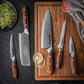 Grandsharp 5pcs Kitchen Knife Set Damascus Steel Knives High Carbon AUS10 Ultra Sharp Chef Knife Set