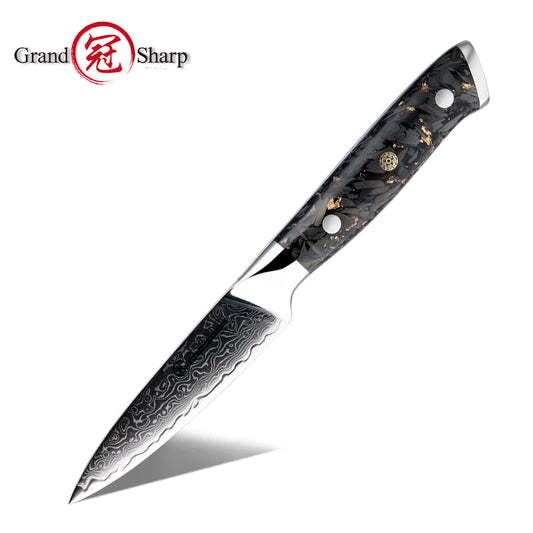 Grandsharp Professional 10Cr15CoMoV Damascus Steel Paring Fruit Knife