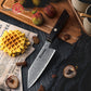 Grandsharp Kitchen Chef Knife 67-Layers Damascus Carbon Stainless Steel Bunka Knife with Wood Ebony Handle