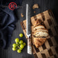 Grandsharp Damascus Steel 8.5 Inch Kitchen Bread Knife White Resin & Solidified Wood Handle