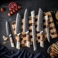 Grandsharp 6 Pcs Damascus Steel Chef Knife Sets with White Resin & Solidified Wood Handle