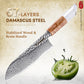 Grandsharp Premium Kitchen Santoku Knife 67 Layers 7 Inch Damascus Steel Santoku Knives with Stabilized Wood & Resin Handle