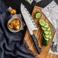 Grandsharp 7.3" Santoku Knife 67 Layers Damascus Steel AUS-10 Core Pro Kitchen Knive With Carbon Fiber & Gold-Foil & Resin Handle