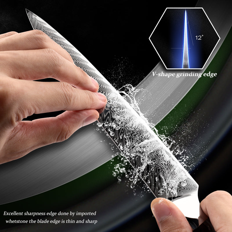 Grandsharp High Quality 8.3 Inch Slicing Knife Damascus Steel AUS10 Kitchen Cutting Tool