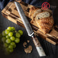 Grandsharp Damascus Steel 8.5 Inch Kitchen Bread Knife White Resin & Solidified Wood Handle