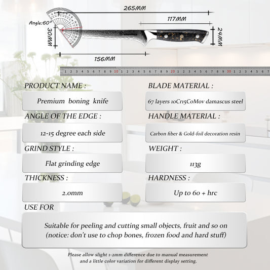 Grandsharp 6-inch Damascus Premium Boning Knife Japanese 67-layer High Quality Kitchen Deboning Knife New Arrival