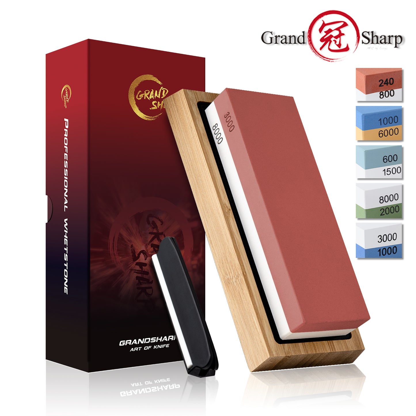 Sharpening Stone 1000 & 3000 Grit Double Sided Whetstone Set For Knives With Non-Slip Bamboo Base Free Angle Guide Corundum