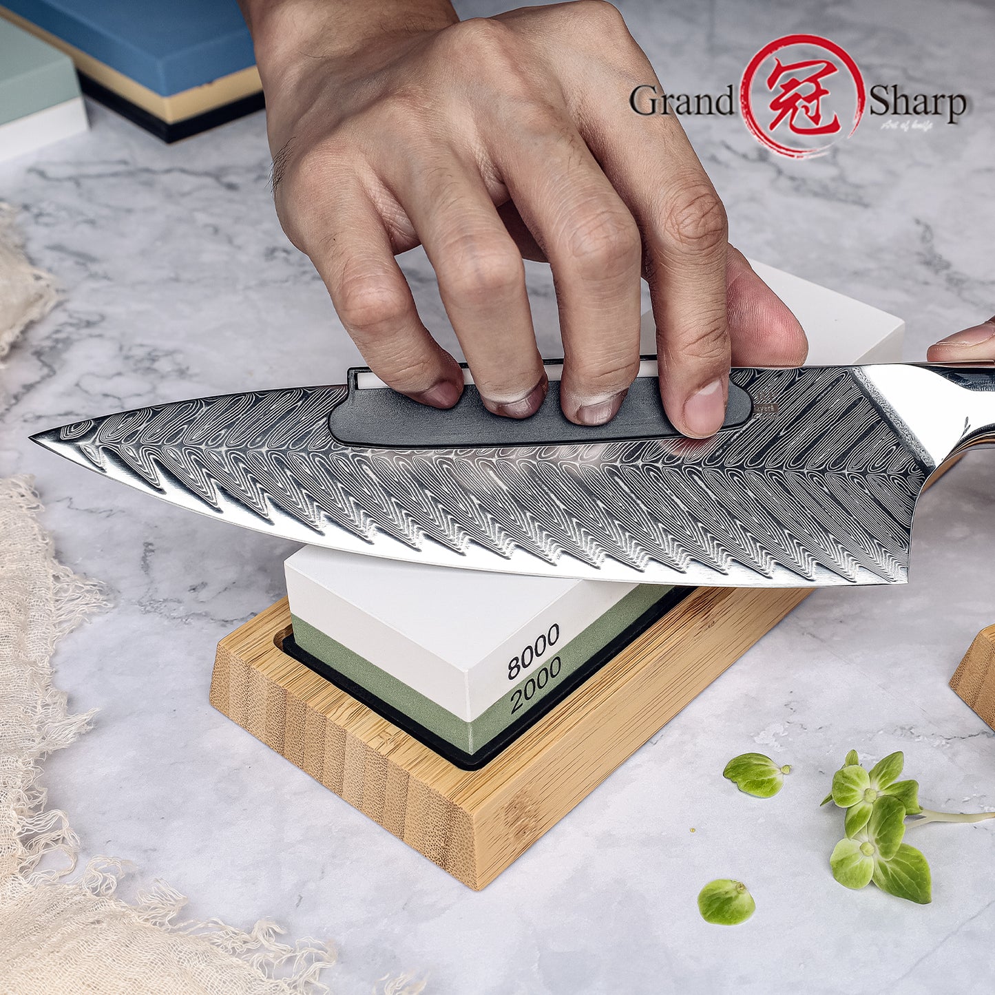 Sharpening Stone 1000 & 3000 Grit Double Sided Whetstone Set For Knives With Non-Slip Bamboo Base Free Angle Guide Corundum