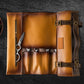 Grandsharp New Leather Foldable Storage Pouch Kitchen Knives Bags Chef Knife Roll Bag with Exquisite Craftsmanship