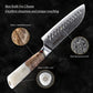 Grandsharp 7 Inch Damascus Steel Kitchen Santoku Knife 10Cr15MoV White Resin & Solidified Wood Handle