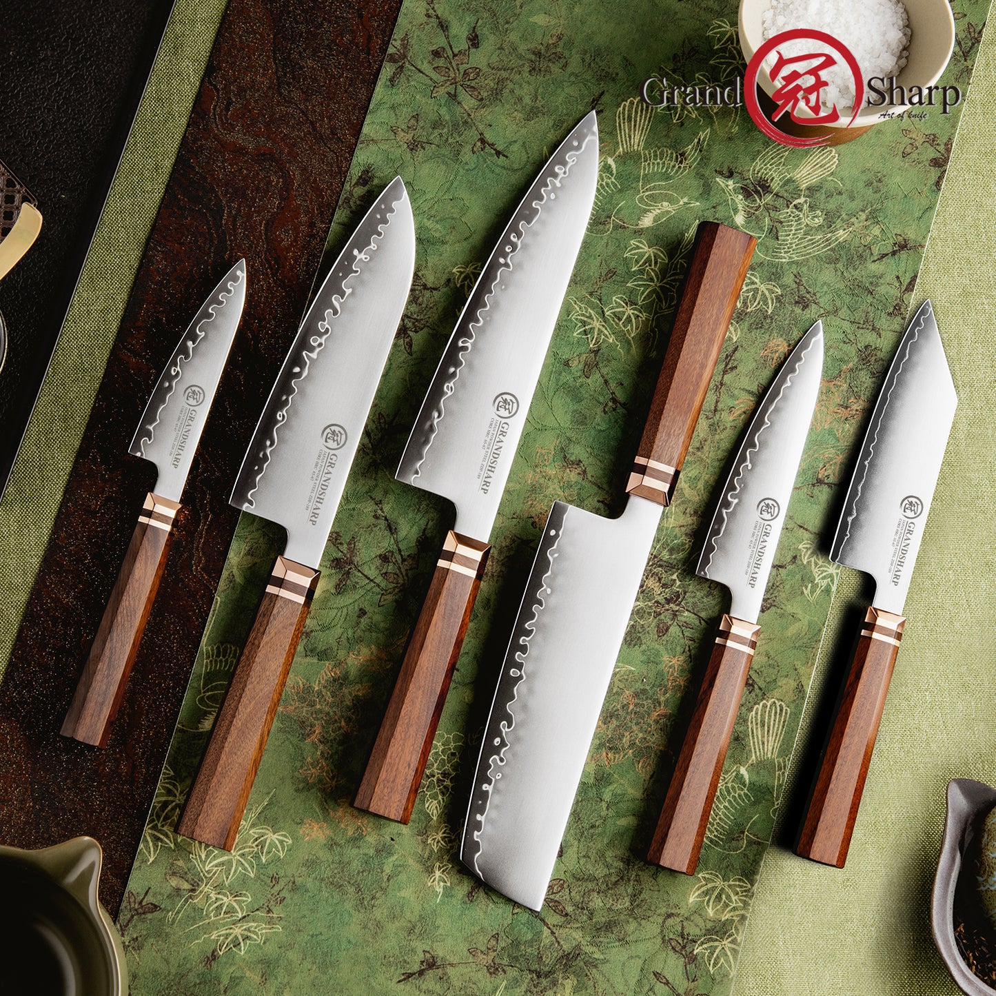 Grandsharp Design Japan ZDP-189 San Mai Steel Chef Knife Set