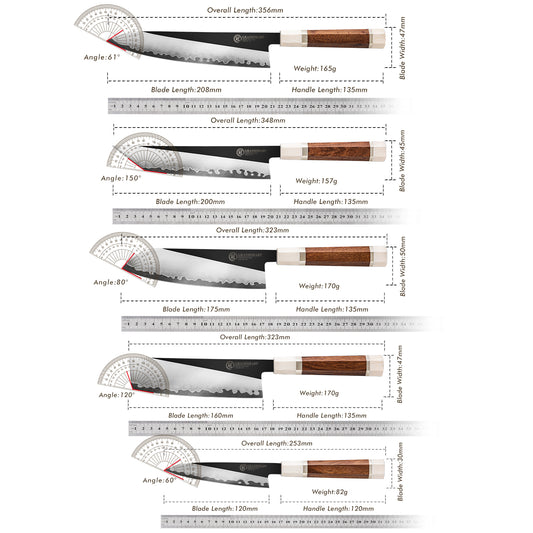 Grandsharp PM204 / M390 San Mai Steel Premium Chef Knife Collection