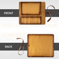 Grandsharp Fashionable Leather Knife Roll Bag First Layer Cowhide 3 Main Pockets 2 Extra Slot Suitable For Chef Santoku Knives
