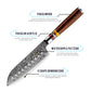 Grandsharp 5'' Santoku Knife 67 Layers AUS10 Damascus Steel Kitchen Chef Santoku Knives with Pakkawood Handle