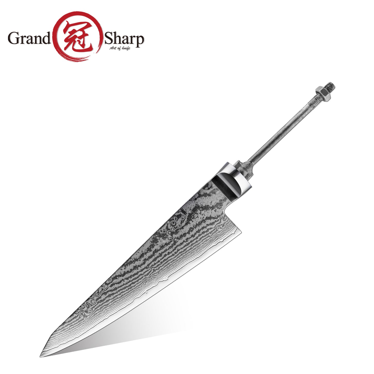 Premium DIY 67 Layers Damascus Steel Half Tang Blank Blade S35VN Powder Steel Core