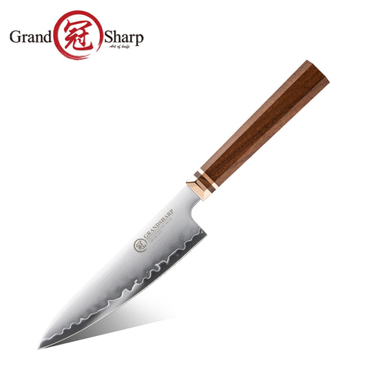 Grandsharp Utility Knife in Japan ZDP-189 San Mai Steel with Mkuruti Wood Handle