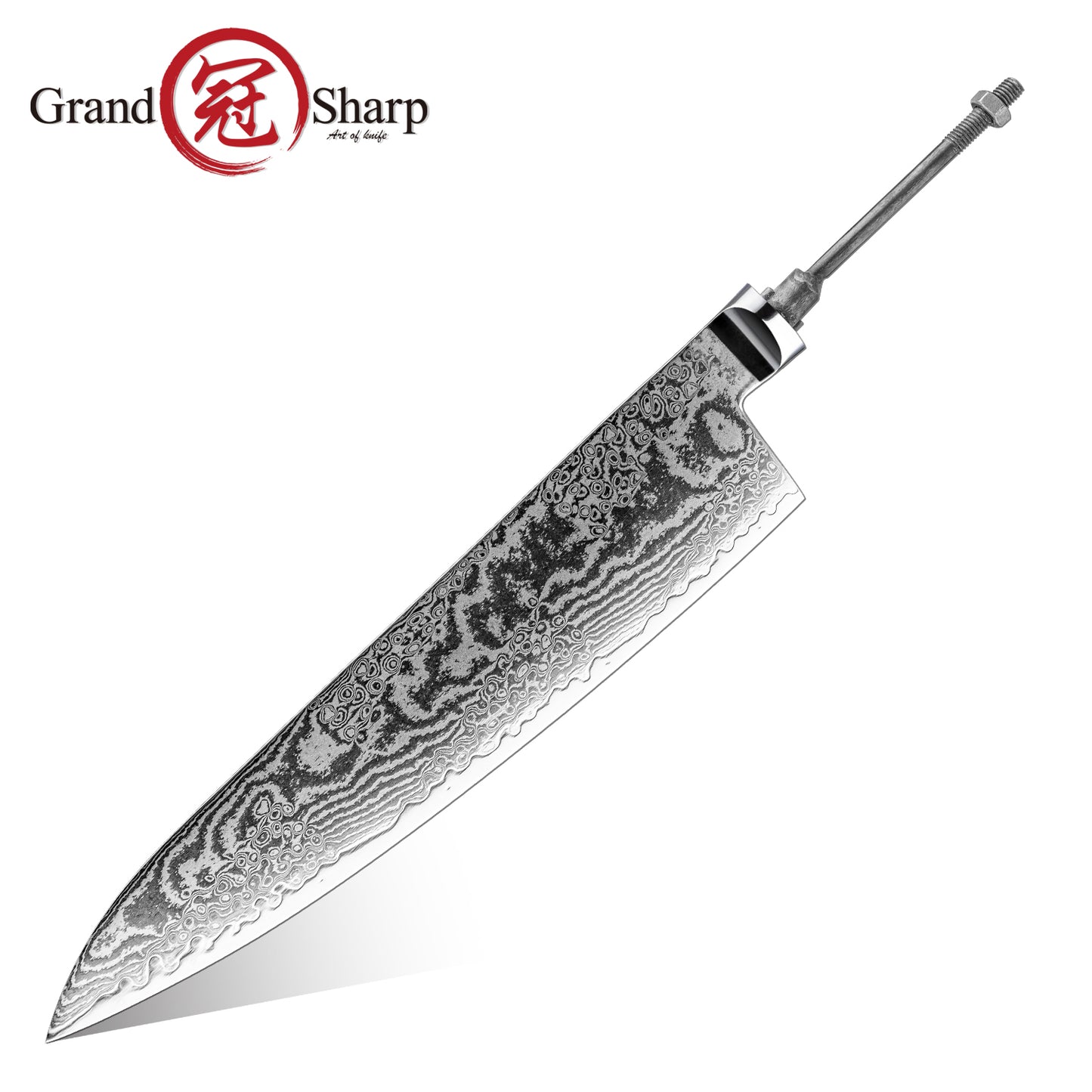 Premium DIY 67 Layers Damascus Steel Half Tang Blank Blade S35VN Powder Steel Core