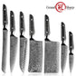 Grandsharp Luxury 67 Layers Damascus AUS10 Steel Kitchen Knives Sets 7 Pcs Chef Kitchen Knife Set with Black Carbon Fiber Handle
