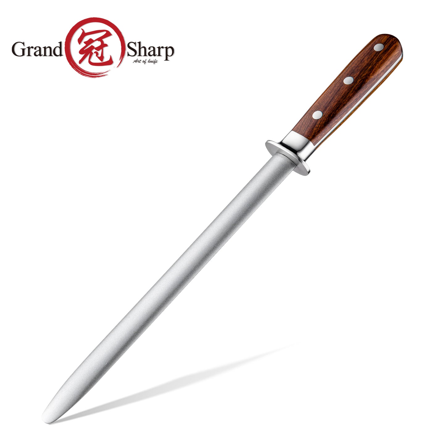 Grandsharp 9 Inch Diamond Powder Round Shank Sharpening Rod Kitchen Chef Knives Accessories Sharpening Stick Sharpener