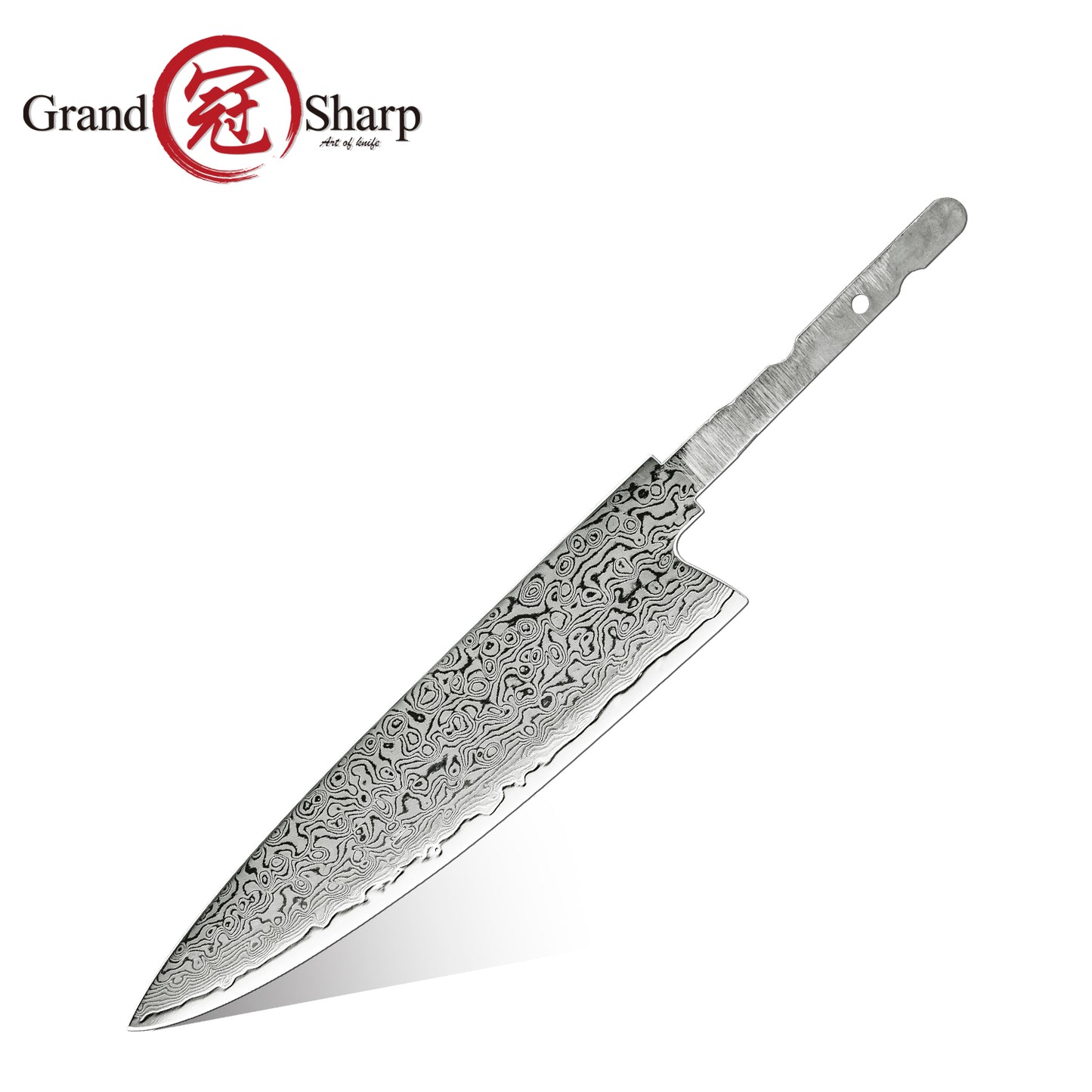 Grandsharp DIY Knife Blade Japanese 67 Layers 10CR15MOV Damascus Steel Knife Blank Blade Set Kitchen Chef Knife Blank Blades