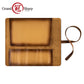 Grandsharp Fashionable Leather Knife Roll Bag First Layer Cowhide 3 Main Pockets 2 Extra Slot Suitable For Chef Santoku Knives