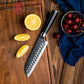 Grandsharp Black Handle 10Cr15CoMoV Damascus Santoku Knife
