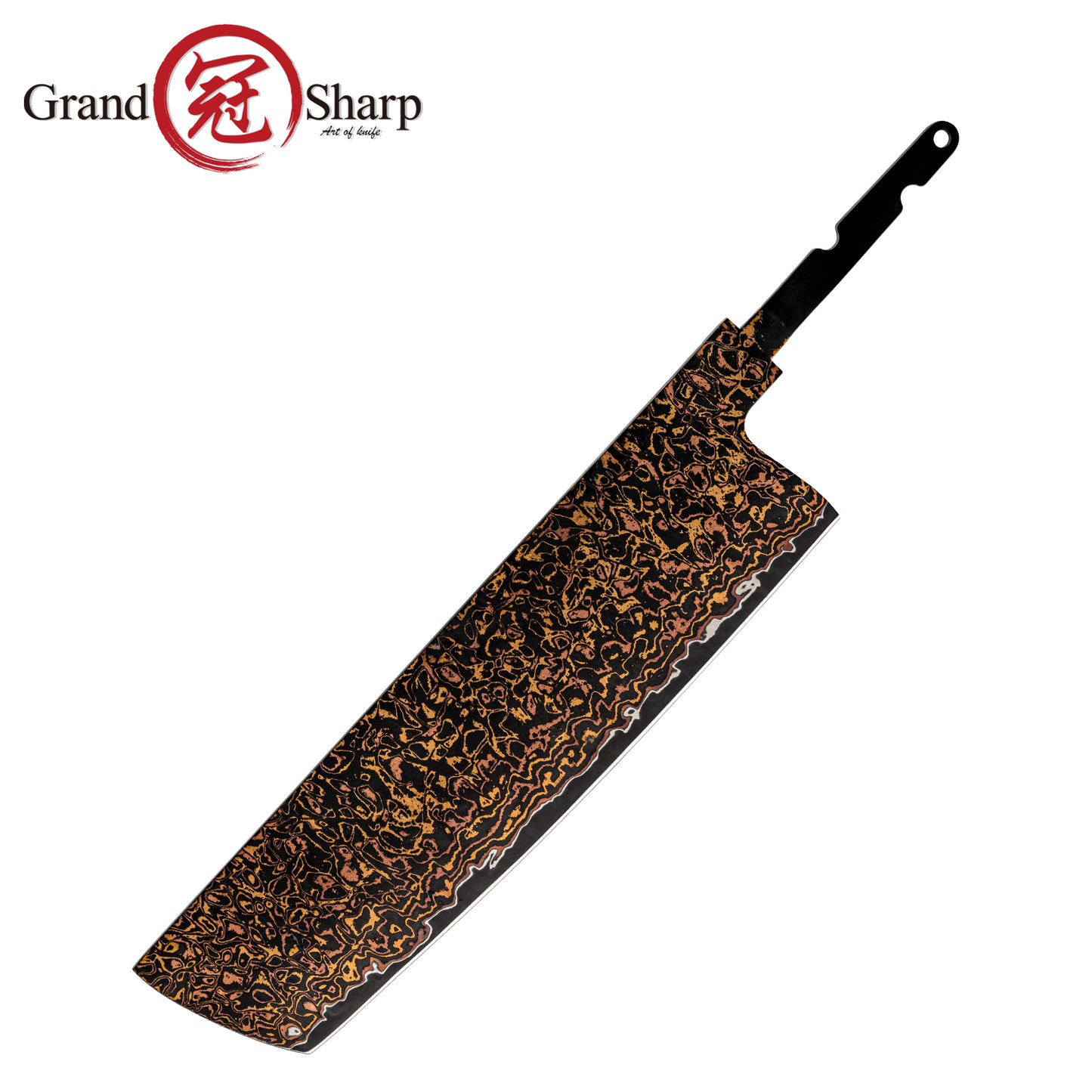 Grandsharp 33 Layers Copper Damascus DIY Blade black finish