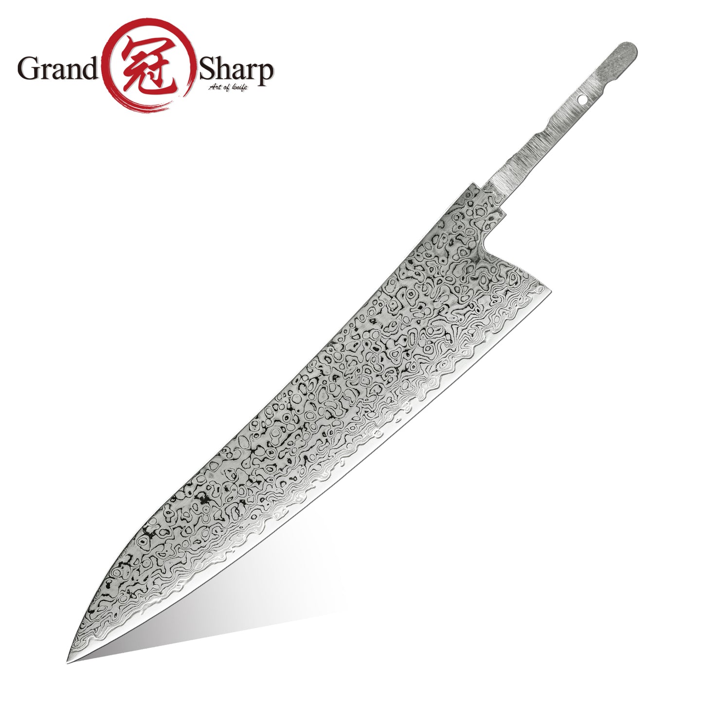 Grandsharp DIY Knife Blade Japanese 67 Layers 10CR15MOV Damascus Steel Knife Blank Blade Set Kitchen Chef Knife Blank Blades