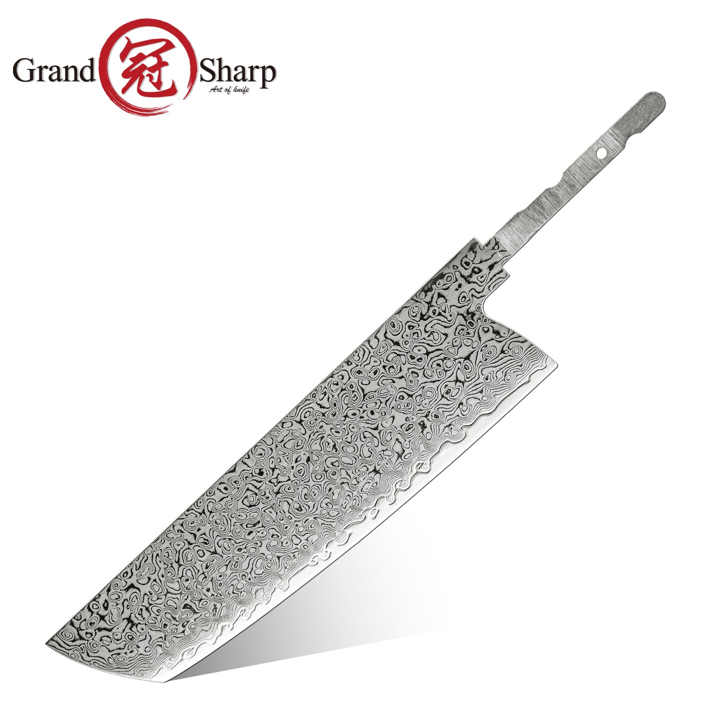 Grandsharp DIY Knife Blade Japanese 67 Layers 10CR15MOV Damascus Steel Knife Blank Blade Set Kitchen Chef Knife Blank Blades
