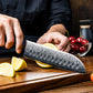 Grandsharp Black Handle 10Cr15CoMoV Damascus Kitchen Knife Collection