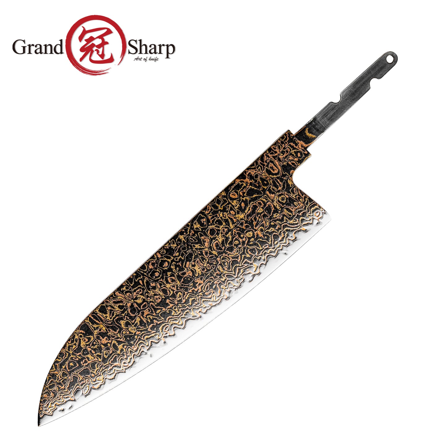 Grandsharp 33 Layers Copper Damascus DIY Blade Mirror-Polished finish