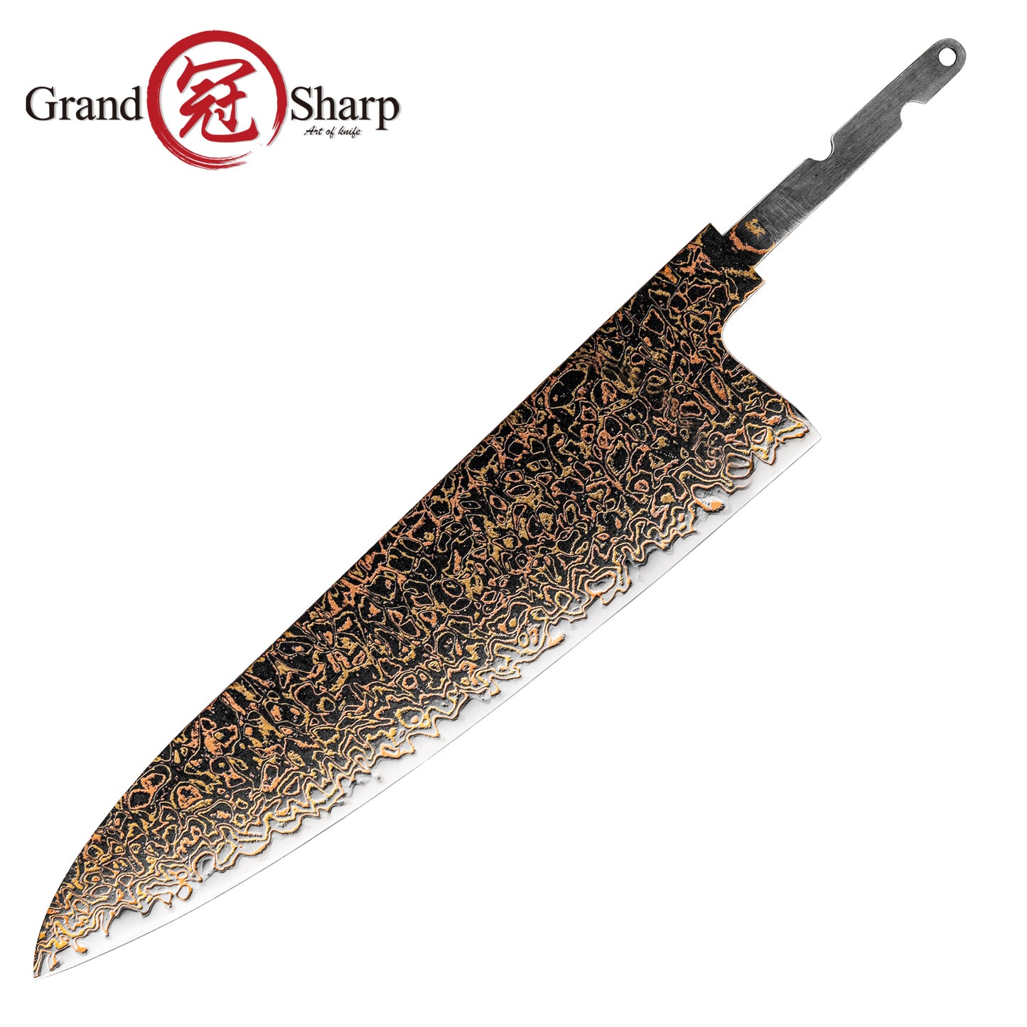 Grandsharp 33 Layers Copper Damascus DIY Blade Mirror-Polished finish