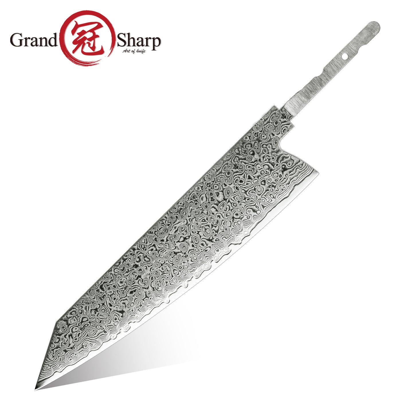 Grandsharp DIY Knife Blade Japanese 67 Layers 10CR15MOV Damascus Steel Knife Blank Blade Set Kitchen Chef Knife Blank Blades