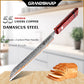 Grandsharp 8'' Japanese Kitchen Bread Knife 55 Layers Copper Damascus Steel Bread Kitchen Knife Red Resin Carbon Fiber Handle