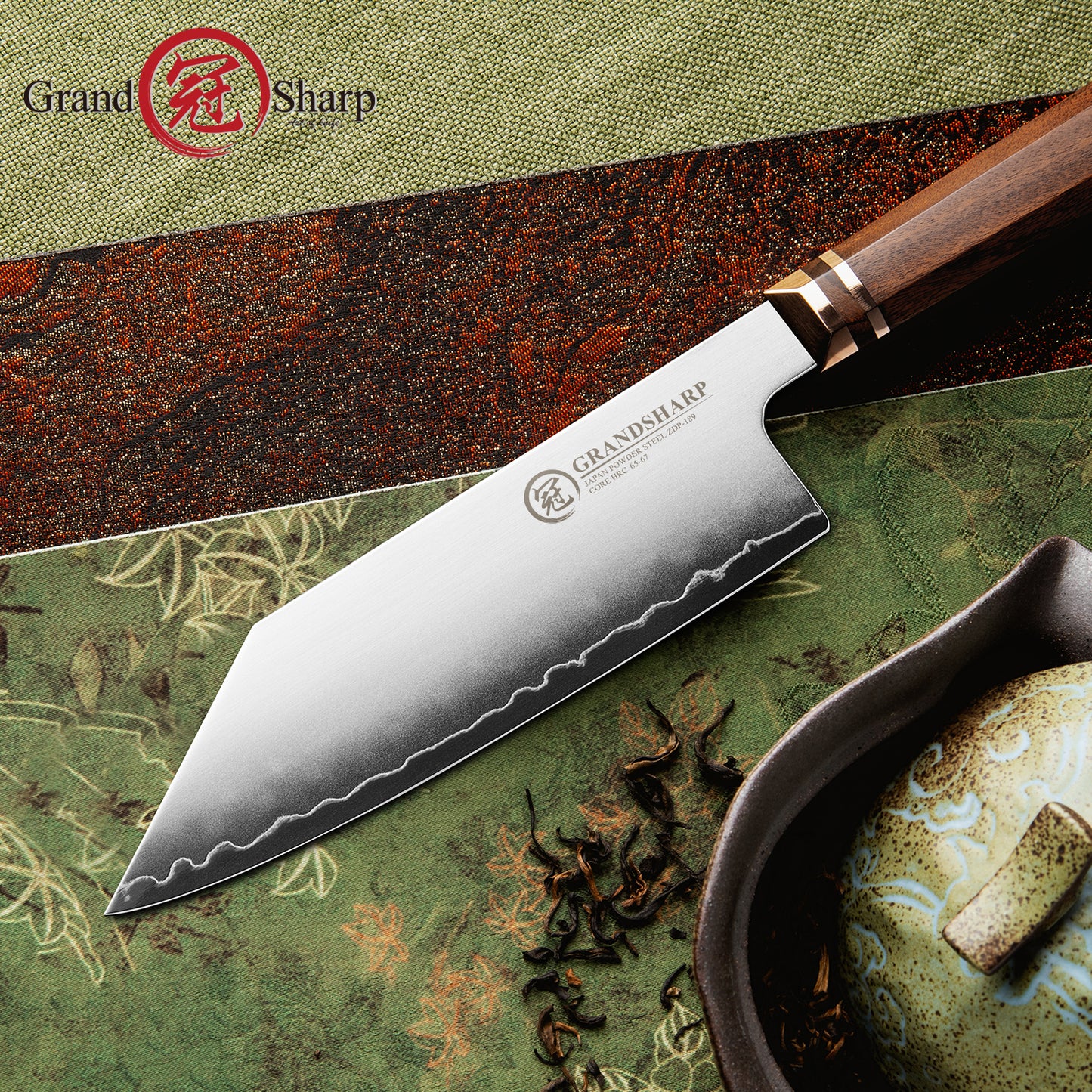 Grandsharp 5.5 Inch Japan ZDP189 Powder Steel Bunka Prep Knife with Mkuruti Wood Handle