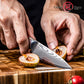 Grandsharp 3.7"Damascus AUS-10 Core Utility Fruit Paring Knife Red Resin and Carbon Fiber Handle