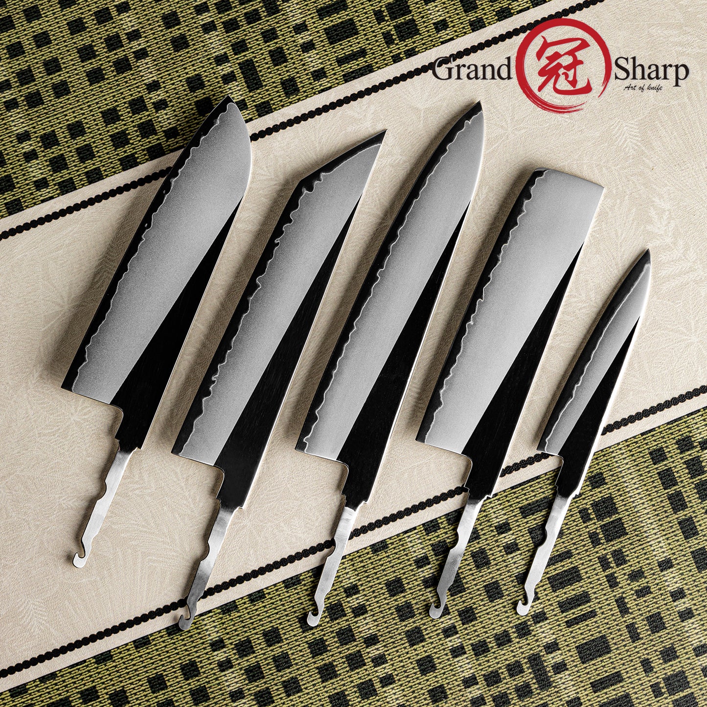 Grandsharp DIY Blade Hidden Tang PM204 / M390 san mai steel