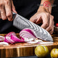 Grandsharp 7.5" Kitchen Santoku Knife Damascus Carbon Steel Kitchen Knife with Resin and Carbon Fiber Handle
