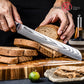 Grandsharp Damascus Steel Bread Knife 10 Inch Baking Knives Cake Slicing Kitchen Knife with Resin and Carbon Fiber Handle