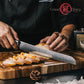 Grandsharp Kitchen 67 Layers 8 Inch Bread Knife AUS10 Damascus Steel Kitchen Bread Cutting Knives with Black Carbon Fiber Handle