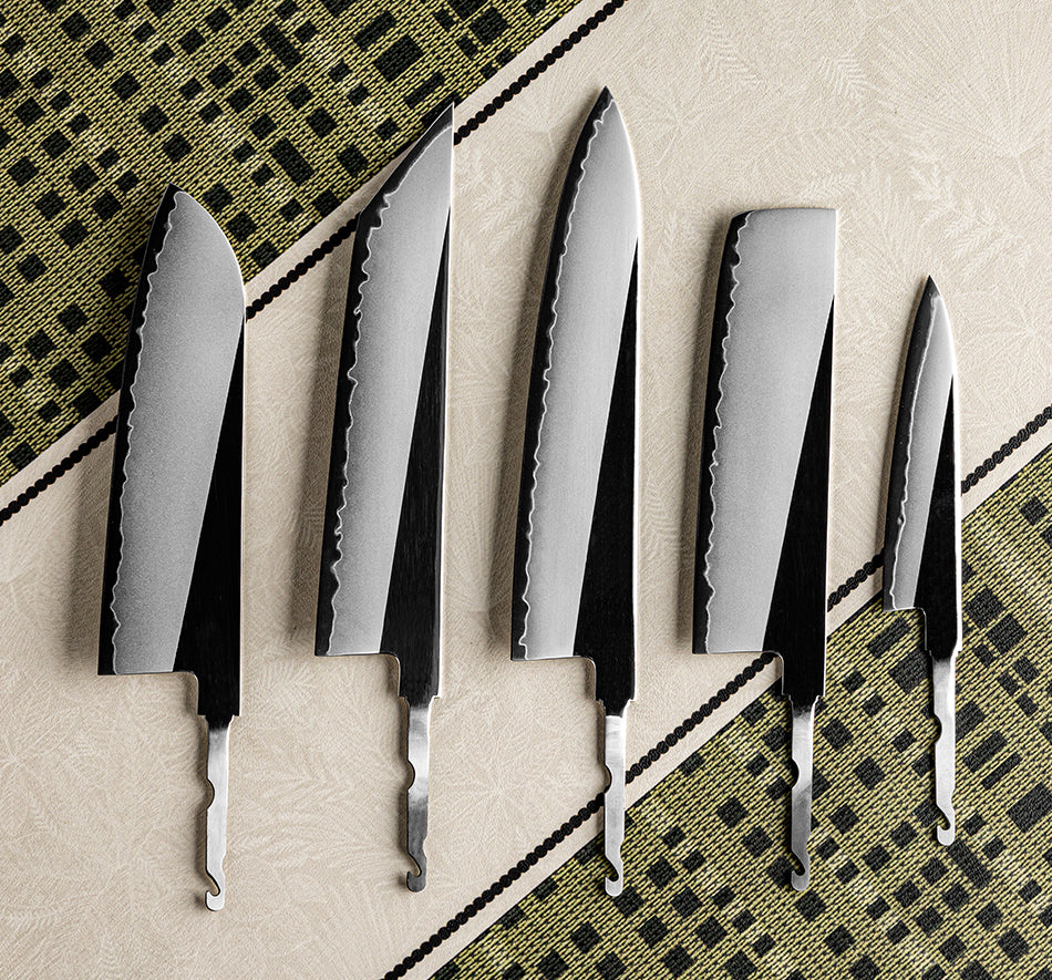 Grandsharp DIY hidden tang blank blades 3 layers san mai steel PM204 Powder Steel M390-equivalent performance