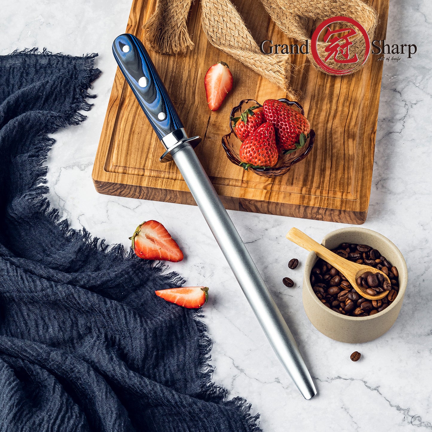 Grandsharp Wholesale Professional Diamond Powder Knife Sharpener Rod Stainless Steel Sharpening Tools Knife Accessories