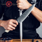 Grandsharp 10 Inch Knife Sharpening Rod Diamond Powder Coating Kitchen Classic Steel Knife Sharpener with Resin & Wood Handle